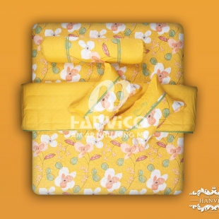 Bộ chăn ga gối Blue Sky DL123 - Cotton M