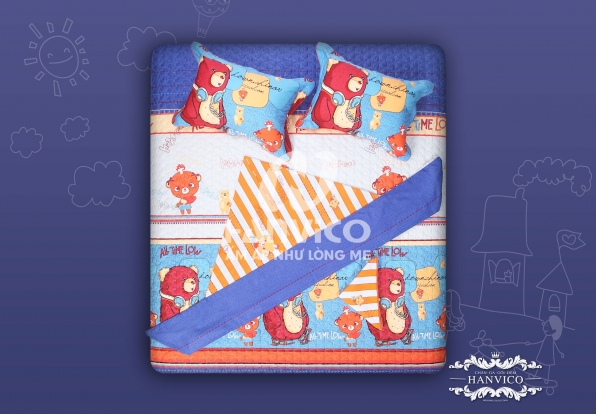 Bộ chăn ga gối Blue Sky DL116 - Cotton M