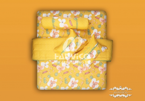 Bộ chăn ga gối Blue Sky DL123 - Cotton M